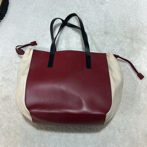MARNI Gusset Leather Shoulder Bag - Picture 5 of 15
